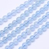 Natural Aquamarine Round Bead Strands G-M261-10-1