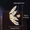 Olive Branch Brass Micro Pave Clear Cubic Zirconia Cuff Rings FS-WG54664-01-2