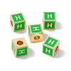 Rack Plating Brass Enamel Beads KK-B060-04G-02H-3