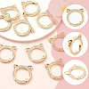 10Pcs Zinc Alloy Crystal Rhinestone Spring Gate Rings FIND-SC0019-51B-3