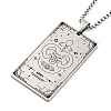 Non-Tarnish 201 Stainless Steel Rectangle with Constellation Pendant Necklaces NJEW-M223-02B-1