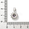 925 Sterling Silver Micro Pave Clear Cubic Zirconia Charms STER-U008-01P-02-3