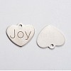Non-Tarnish Stainless Steel Heart Pendants STAS-L165-A03-1