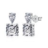 Rhodium Plated 925 Sterling Silver Micro Pave Cubic Zirconia Ear Studs for Women EJEW-P231-96P-1