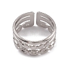 Non-Tarnish 304 Stainless Steel Triple Line Cuff Rings for Women RJEW-G285-15P-2