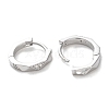 Brass Micro Pave Clear Cubic Zirconia Hoop Earrings EJEW-C121-02P-2