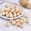 100Pcs 10 Style Unfinished Natural Wood European Beads WOOD-TA0001-55-5
