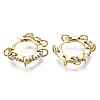 Brass Micro Pave Clear Cubic Zirconia Huggie Hoop Earrings EJEW-N015-05-NF-3