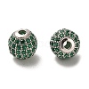 Rhodium Plated 925 Sterling Silver Micro Pave Cubic Zirconia Beads STER-H110-24C-03P-2