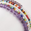Faceted Glass & Natural Amethyst Stretch Beaded Bracelets Sets BJEW-TA00202-04-6