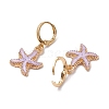 Alloy Enamel Starfish Hoop Earrings EJEW-JE06139-5