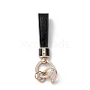 Microfiber & Zinc Alloy & Crystal Rhinestone Keychain KEYC-G062-01B-3