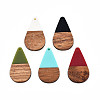 Opaque Resin & Walnut Wood Pendants RESI-N025-030-B-1