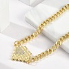 Brass Micro Pave Cubic Zirconia Link Bracelets BJEW-M050-06G-03-2