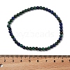 Natural Chrysocolla and Lapis Lazuli Round Bead Stretch Bracelets X-BJEW-L594-B04-4