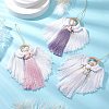 3Pcs 3 Colors Angel Wood & Cotton Threads Pendant Decoration HJEW-JM02406-2