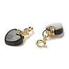 Natural Black Lip Shell Heart Pendant Decorations AJEW-P108-03G-3