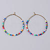 Glass Colorful Beads Hoop Earrings for Women SX7137-4-1