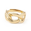 Adjustable Brass Curb Chains Shape Ring for Women RJEW-L100-025G-2