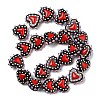Painted Glass Beads Bumpy Beads Heart X-LAMP-V001-07F-2