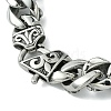 304 Stainless Steel Cuban Link Chain Bracelets for Women Men BJEW-C063-04AS-4