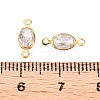 Brass Clear Cubic Zirconia Connector Charms KK-T070-09C-3