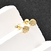 Shell Shape Brass Micro Pave Clear Cubic Zirconia Stud Earrings EJEW-A135-02G-2
