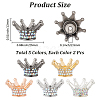 10Pcs 5 Colors Alloy Rhinestone Crown Beads FIND-PA0001-33-2