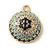 Rack Plating Brass Micro Pave Cubic Zirconia Pendants KK-A229-09G-1