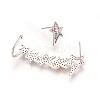 Brass Cubic Zirconia Ear Studs EJEW-P183-03P-2