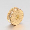 Rack Plating Flat Round Alloy Rhinestone Beads RB-D293-02LG-2