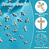 GOMAKERER 48Pcs 6 Styles Alloy Rhinestone Cross Cabochons DIY-GO0002-01-5