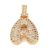 Brass Micro Pave Cubic Zirconia Pendants KK-C076-29A-G01-1