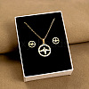 304 Stainless Steel Pendant Necklaces & Stud Earrings Sets WG82A44-26-1