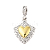 Rack Plating Brass Micro Pave Clear Cubic Zirconia Pendants KK-S380-37C-P-1