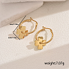 Stainless Steel Hollow Round with Flower Pendant Hoop Earrings for Women's Daily Countryside Accessories GV4631-2-5