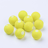 Rubber Glass Round Beads X-DGLA-R023-18mm-1-1