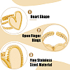 SUPERFINDINGS 4Pcs 2 Colors 304 Stainless Steel Open Cuff Ring Findings STAS-FH0002-13-5