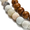 Natural Flower Amazonite/Map Stone/Sesame Jasper/Glass Beads Strands G-P562-C-01-4