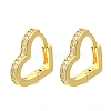 Brass Clear Cubic Zirconia Hoop Earrings EJEW-M047-09G-4