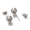 304 Stainless Steel Ball Stud Earrings EJEW-L254-01H-P-2