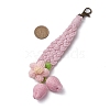 Handmade Crochet Cotton Flower Pendant Decorations HJEW-JM02670-01-3