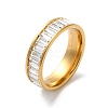 Vacuum Plating 304 Stainless Steel Finger Ring with Cubic Zirconia RJEW-Z029-02G-1