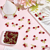 60Pcs Cherry Acrylic & Glass Pendants PALLOY-WH00017-4