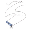 Natural Kyanite Chip & Constellation Pendant Necklaces NJEW-JN05084-07-4