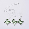 Glass Dangle Earring & Pendant Necklace Jewelry Sets SJEW-JS01076-03-1