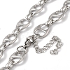 304 Stainless Steel Teardrop Links Necklace for Women NJEW-B107-06P-2