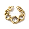 Eco-Friendly Rack Plating Brass Clear Cubic Zirconia Connector Charms KK-F853-30G-3