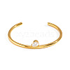 304 Stainless Steel Pave Teardrop Clear Cubic Zirconia Open Cuff Bangles for Women LG0836-5