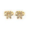 Cubic Zirconia Flower Hoop Earrings EJEW-G312-18G-02-2